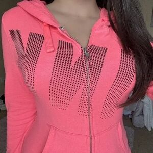 Victoria's Secret Neon Pink Zip Hoodie